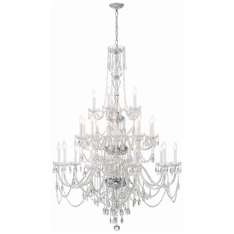 Image 1 Traditional Crystal 45"W Polished Chrome 25-Light Chandelier