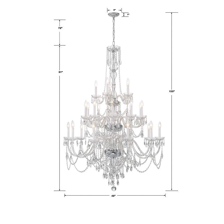 Image 6 Traditional Crystal 45"W Polished Chrome 25-Light Chandelier more views
