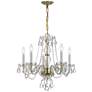 Thumbnail1 of Traditional Crystal 5 Light Clear Italian Crystal Polished Brass Chandelier