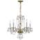 Traditional Crystal 5 Light Clear Italian Crystal Polished Brass Chandelier