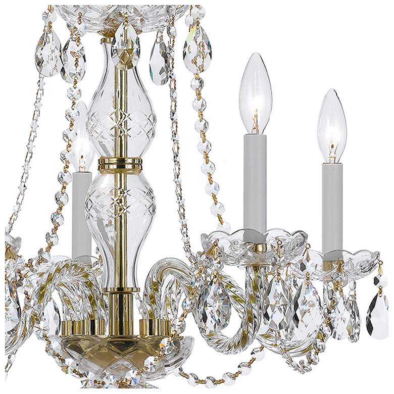 Image 4 Traditional Crystal 5 Light Clear Italian Crystal Polished Brass Chandelier more views