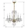 5_Traditional Crystal 5 Light Clear Italian Crystal Polished Brass Chandelier more views