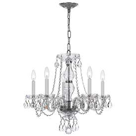 Image1 of Traditional Crystal 5 Light Italian Crystal Polished Chrome Chandelier
