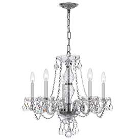 Image2 of Traditional Crystal 5 Light Italian Crystal Polished Chrome Chandelier more views