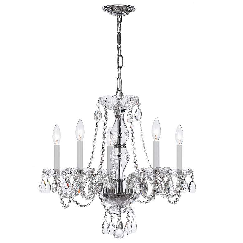 Image 2 Traditional Crystal 5 Light Italian Crystal Polished Chrome Chandelier more views