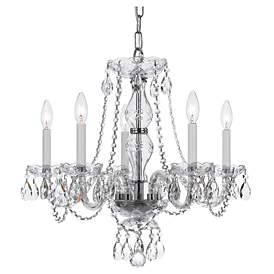 Image3 of Traditional Crystal 5 Light Italian Crystal Polished Chrome Chandelier more views