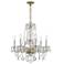 Traditional Crystal 6 Light Clear Italian Crystal Polished Brass Chandelier