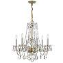 Thumbnail2 of Traditional Crystal 6 Light Clear Italian Crystal Polished Brass Chandelier more views