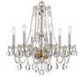 Thumbnail3 of Traditional Crystal 6 Light Clear Italian Crystal Polished Brass Chandelier more views