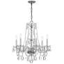 1_Traditional Crystal 6 Light Italian Crystal Polished Chrome Chandelier