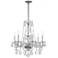 Traditional Crystal 6 Light Italian Crystal Polished Chrome Chandelier