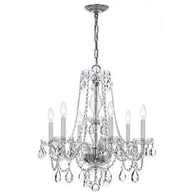 Image2 of Traditional Crystal 6 Light Italian Crystal Polished Chrome Chandelier more views