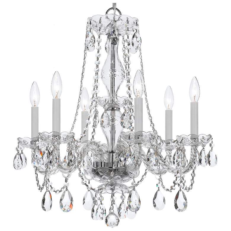 Image 3 Traditional Crystal 6 Light Italian Crystal Polished Chrome Chandelier more views