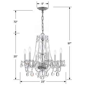 Image5 of Traditional Crystal 6 Light Italian Crystal Polished Chrome Chandelier more views