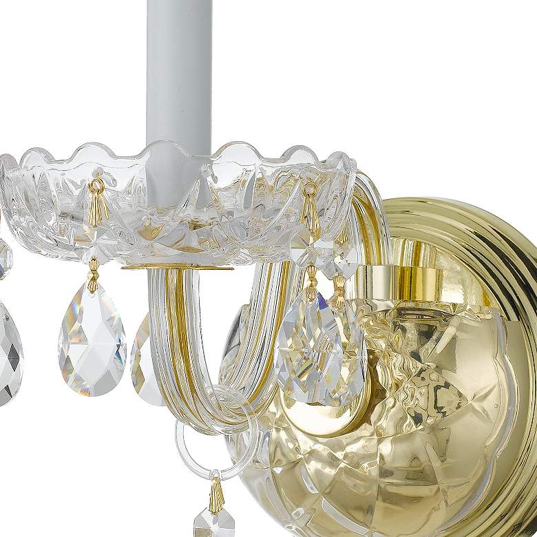 Image 4 Traditional Crystal 9" High Polished Brass Wall Sconce more views