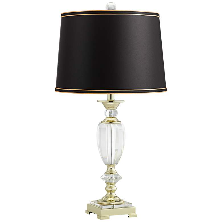Image 2 Traditional Cut Glass Urn Table Lamp with Black Gold Shade