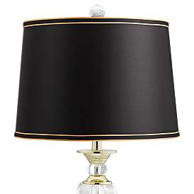Image3 of Traditional Cut Glass Urn Table Lamp with Black Gold Shade more views