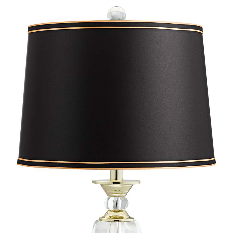 Traditional Cut Glass Urn Table Lamp with Black Gold Shade more views