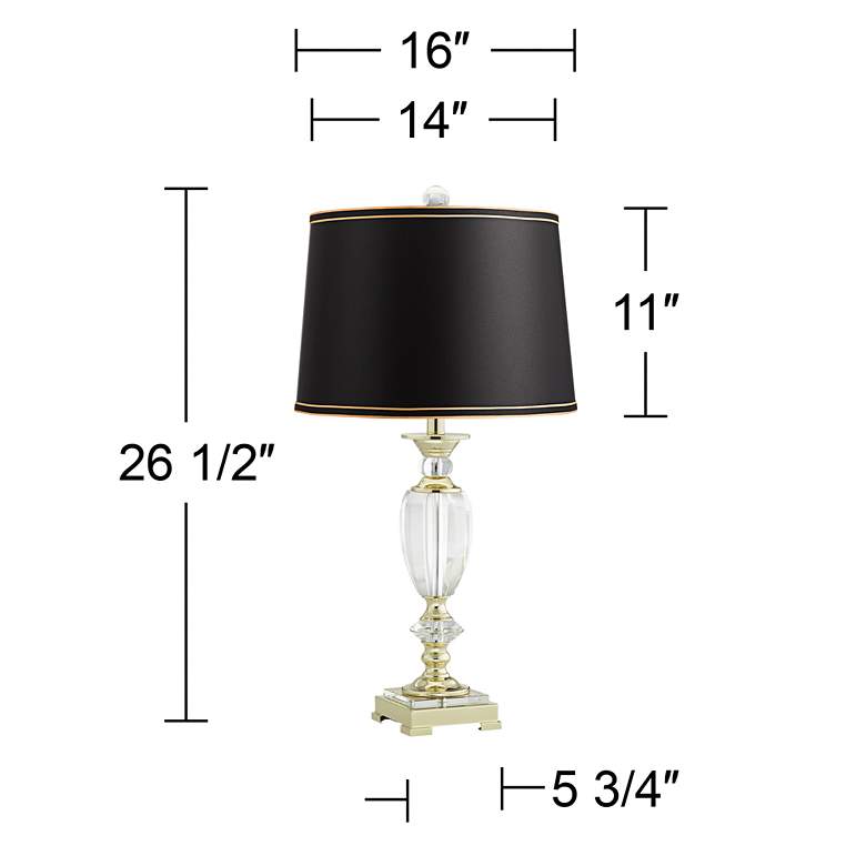 Image 6 Traditional Cut Glass Urn Table Lamp with Black Gold Shade more views