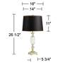 Traditional Cut Glass Urn Table Lamp with Black Gold Shade
