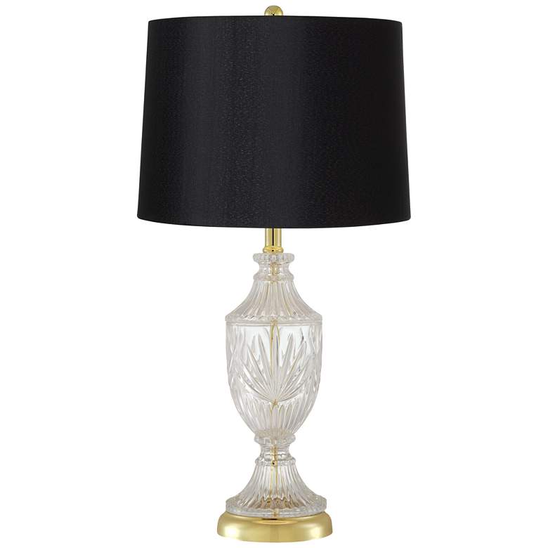 Image 2 Traditional Cut Glass Urn Table Lamp with Black Shade