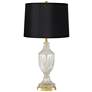 Traditional Cut Glass Urn Table Lamp with Black Shade