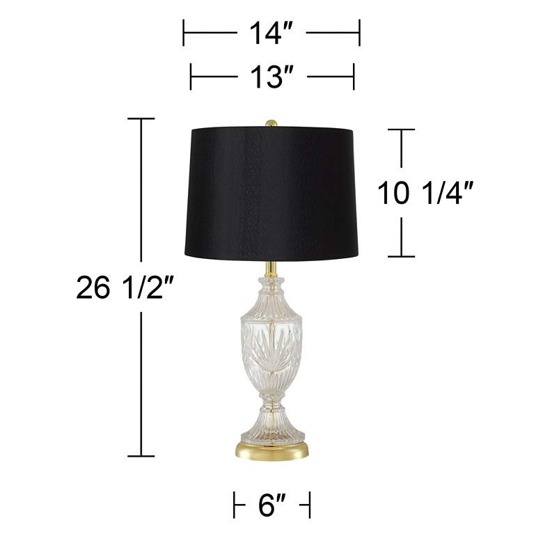 Image 5 Traditional Cut Glass Urn Table Lamp with Black Shade more views