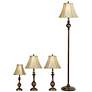 Traditional Font Table and Floor Lamps Set of 4 in scene