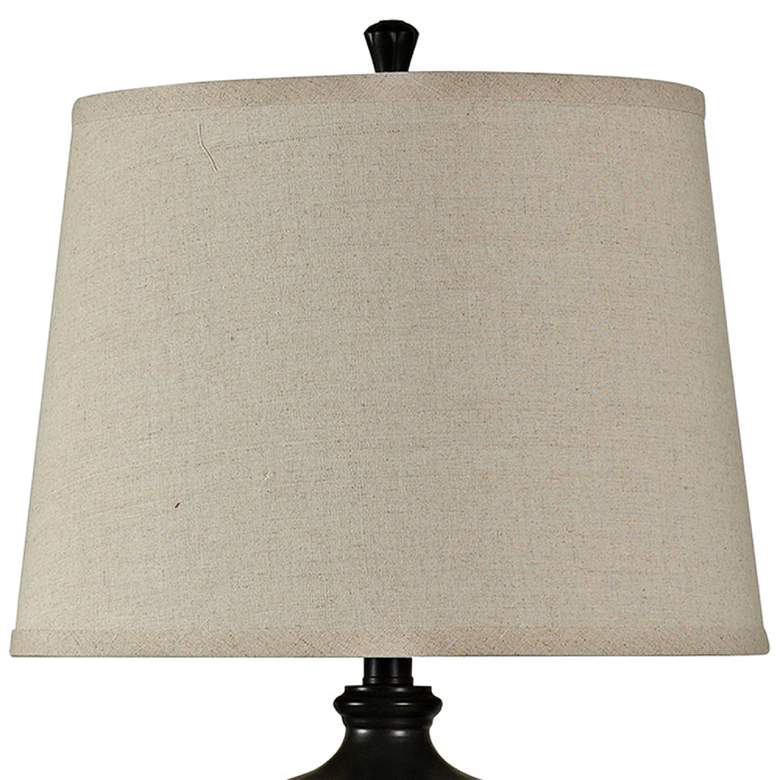 Image 2 Traditional Fuax Wood 30" Metal Table Lamps Set of 2 more views