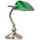 Traditional Mini Banker's Lamp with Glass Shade, Green