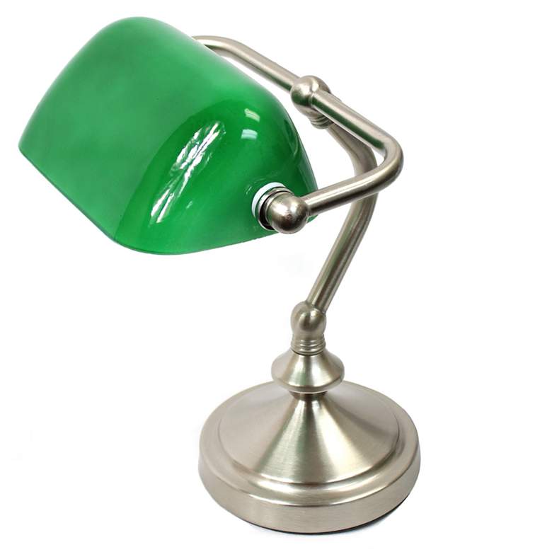 Image 5 Traditional Mini Banker's Lamp with Glass Shade, Green more views