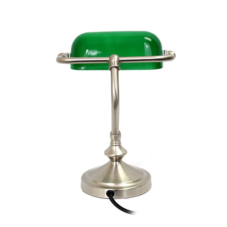 Image 6 Traditional Mini Banker's Lamp with Glass Shade, Green more views