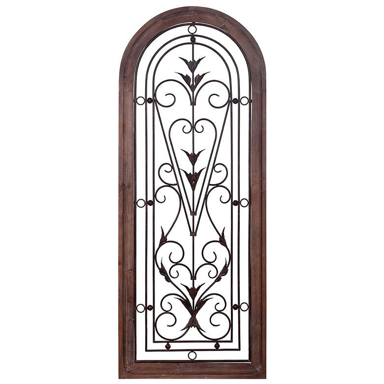 Image 1 Traditional Scroll 50" High Arched Framed Wall Art