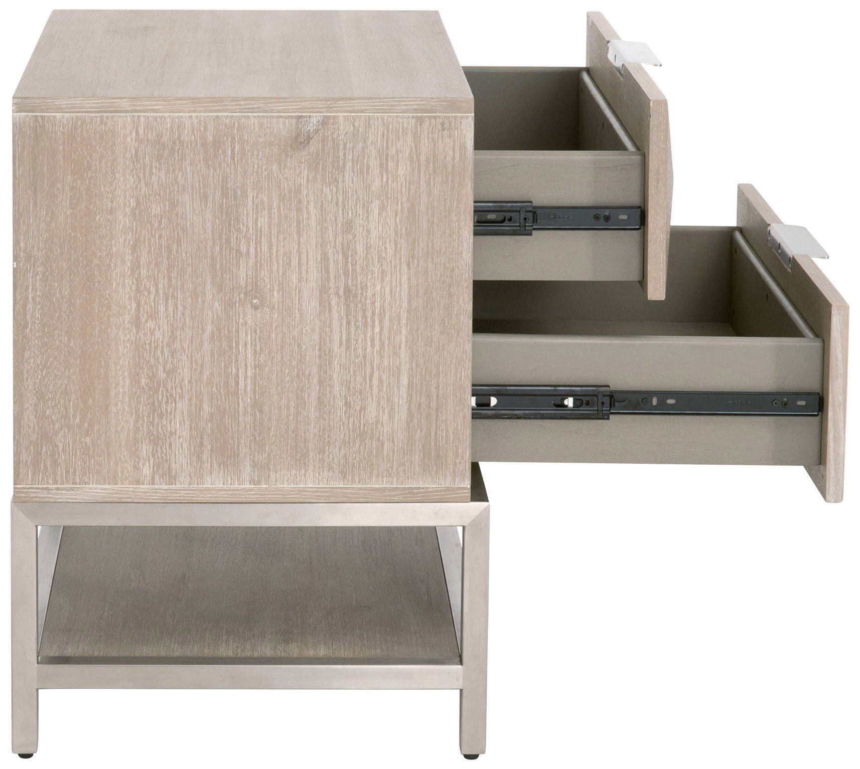 Traditions Atlas 23 3/4" Wide Natural Gray Modern Nightstands Set of 2