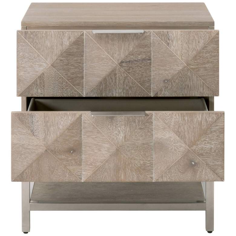 Image 4 Traditions Atlas 23 3/4" Wide Natural Wood Modern 2-Drawer Nightstand more views