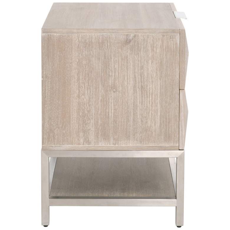 Image 7 Traditions Atlas 23 3/4 inch Wide Natural Wood Modern 2-Drawer Nightstand more views
