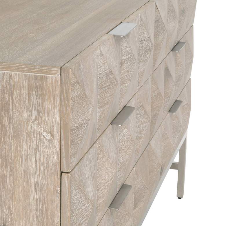 Image 3 Traditions Atlas 63"W Natural Gray Wood 6-Drawer Dresser more views