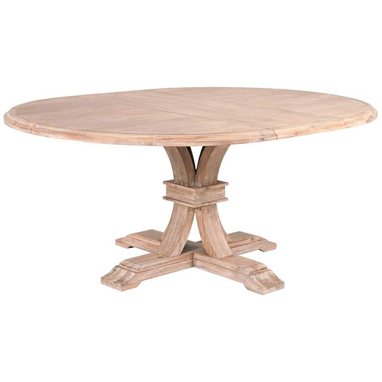 Image 1 Traditions Devon Stone Wash Round Extension Dining Table