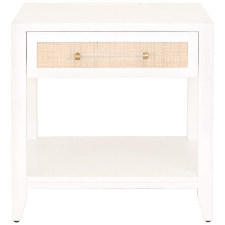 Image 2 Traditions Holland 24" Wide Matte White 1-Drawer Side Table more views
