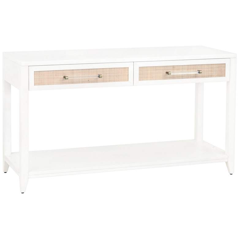 Image 1 Traditions Holland 54 inchW Matte White 2-Drawer Console Table