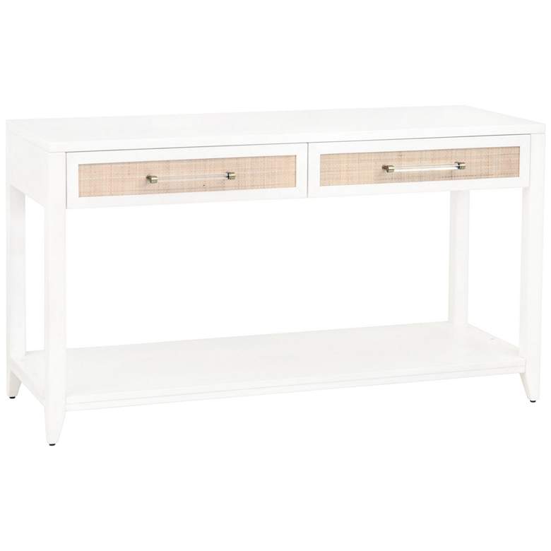 Image 1 Traditions Holland 54"W Matte White 2-Drawer Console Table