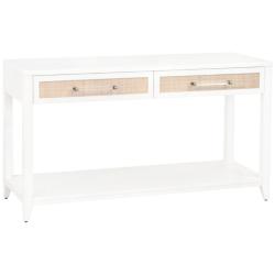 Traditions Holland 54&quot;W Matte White 2-Drawer Console Table