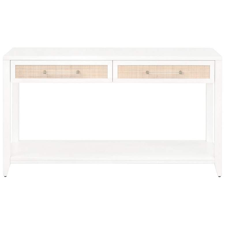 Image 2 Traditions Holland 54 inchW Matte White 2-Drawer Console Table more views