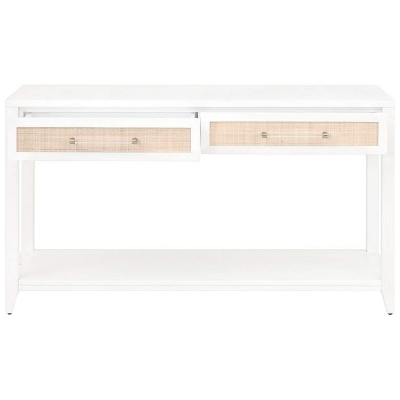 Image 3 Traditions Holland 54 inchW Matte White 2-Drawer Console Table more views