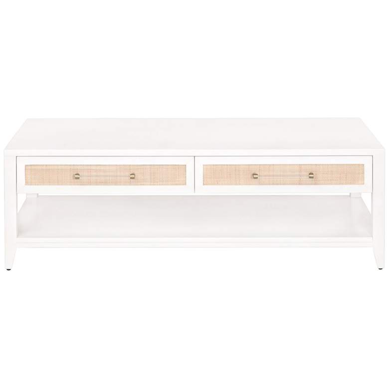 Image 1 Traditions Holland 55 inchW Matte White 2-Drawer Coffee Table