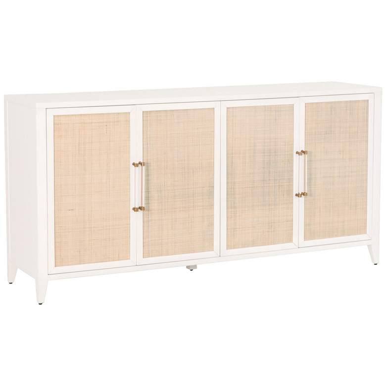 Image 1 Traditions Holland 71 inchW Matte White 4-Door Media Sideboard