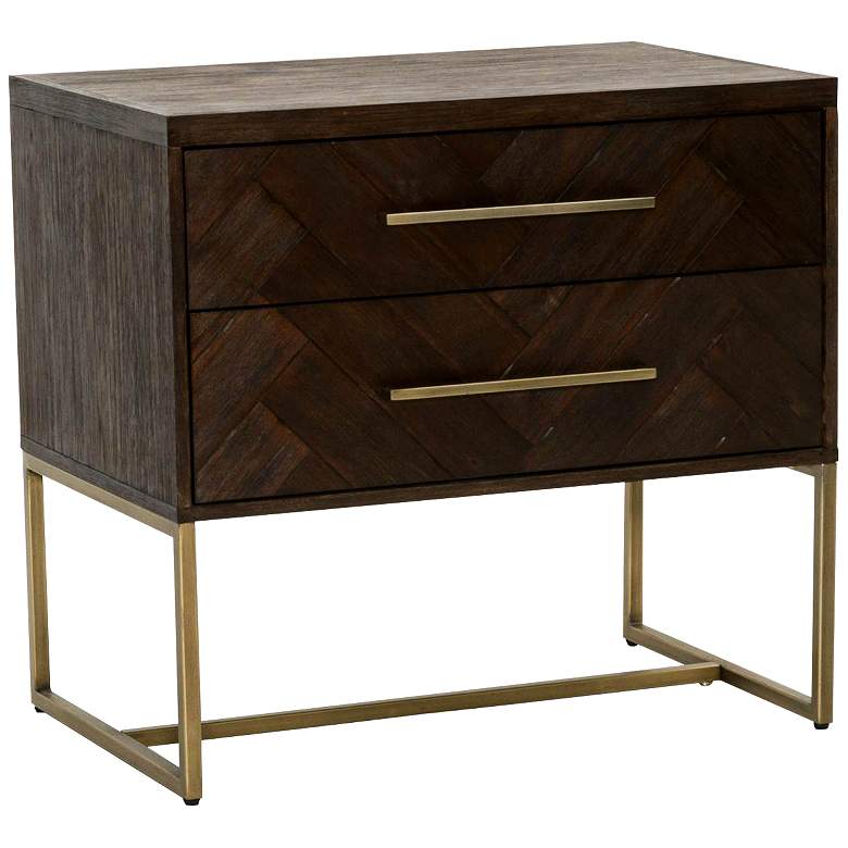 Image 1 Traditions Mosaic Rustic Java Wood 2-Drawer Nightstand