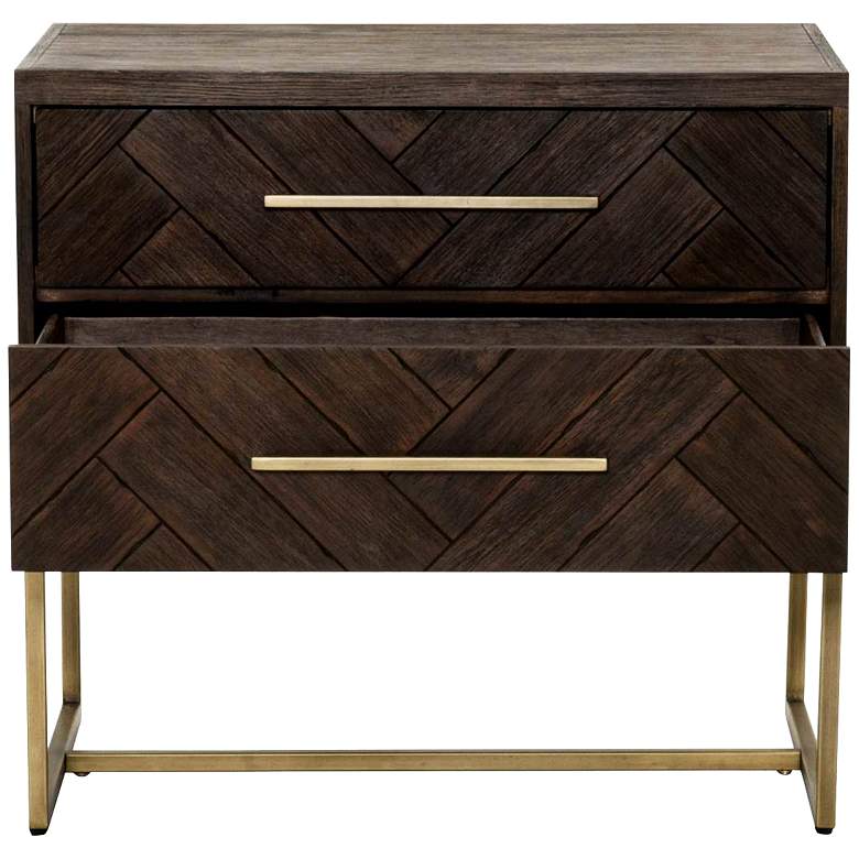 Image 2 Traditions Mosaic Rustic Java Wood 2-Drawer Nightstand more views