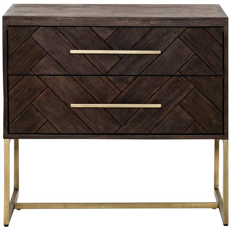 Image 3 Traditions Mosaic Rustic Java Wood 2-Drawer Nightstand more views