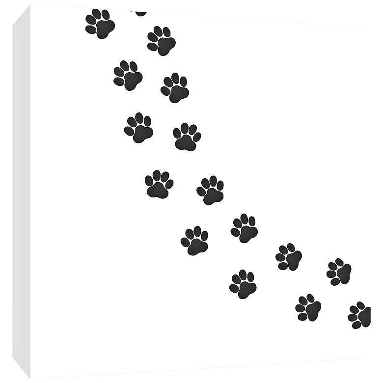 Image 1 Trail of Paw Prints 16" Square Canvas Wall Art